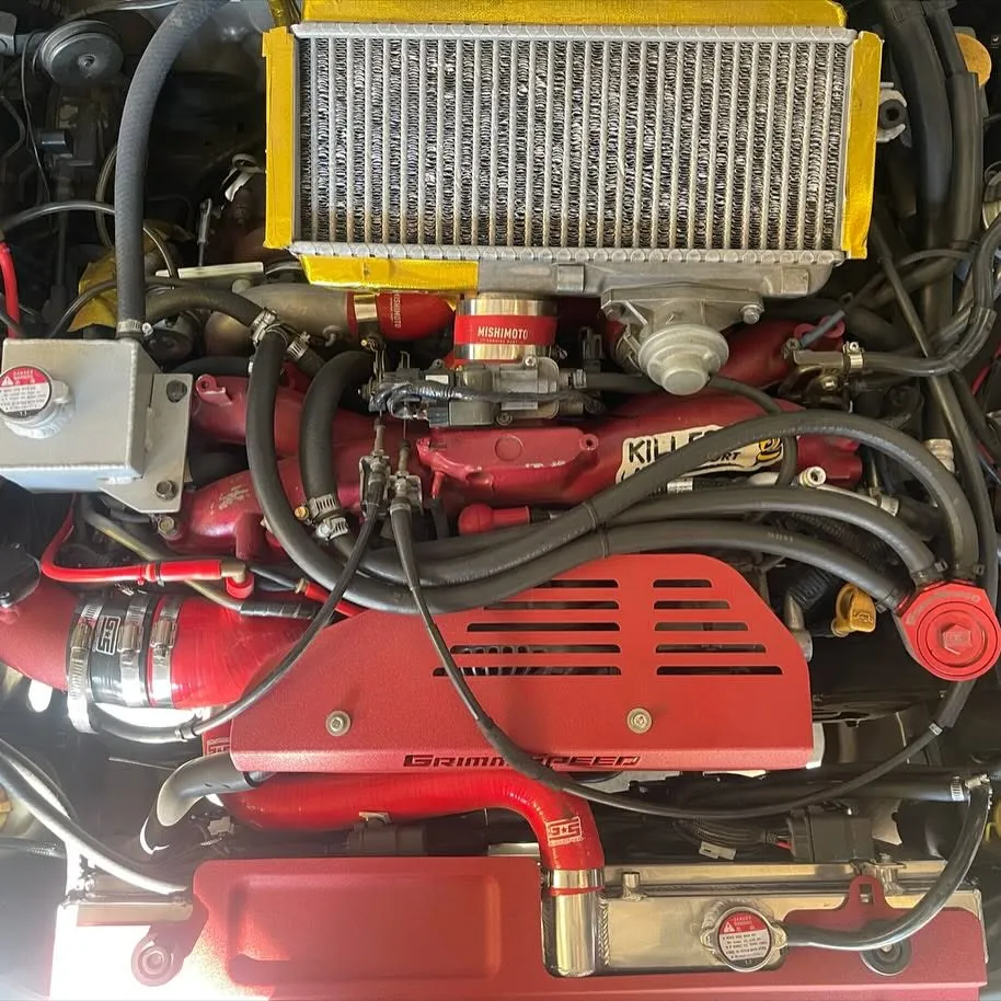 Built engine with a top-mount intercooler